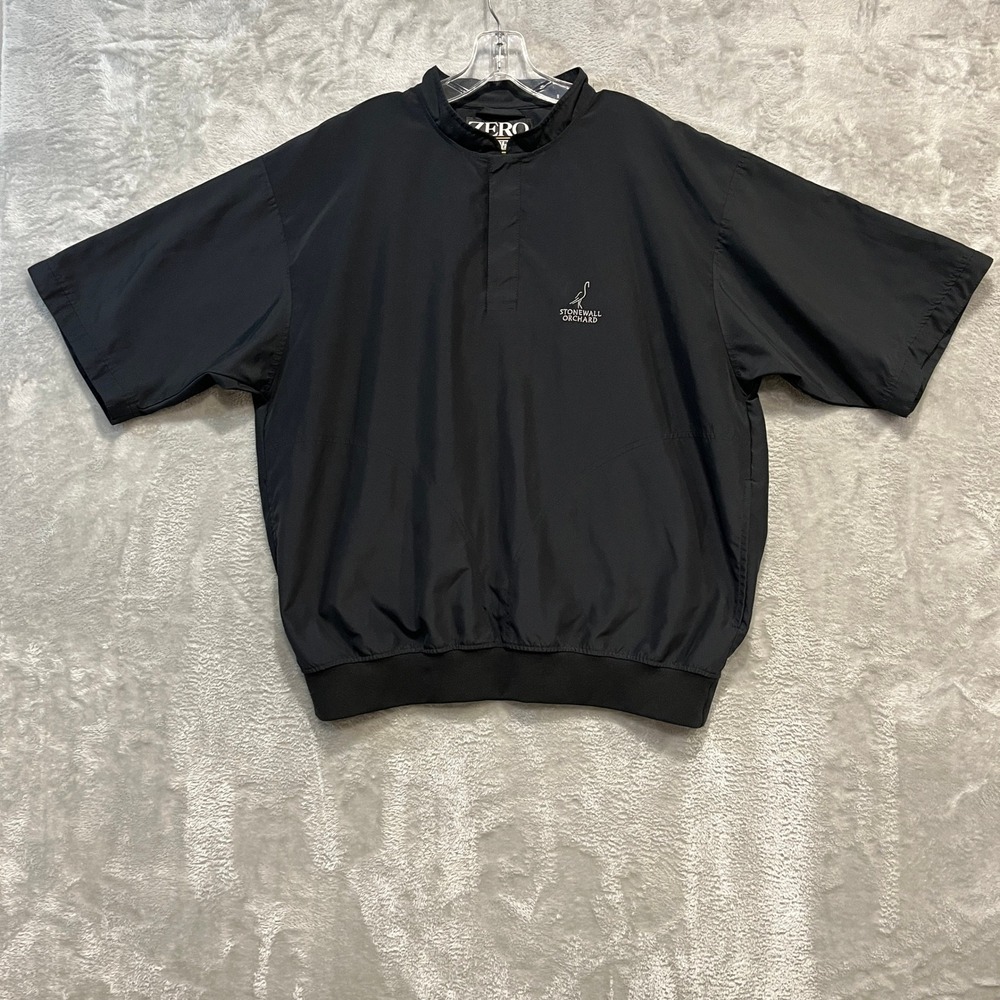 Zero Restriction 1/4 Snap Windshirt Mens Large Black Stonewall Orchard Golf